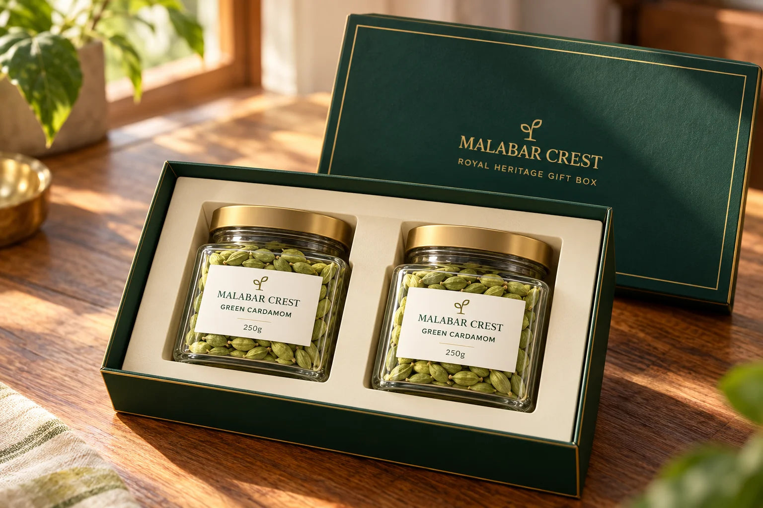 Packaging illustration: Royal Heritage Gift Box — two 250g